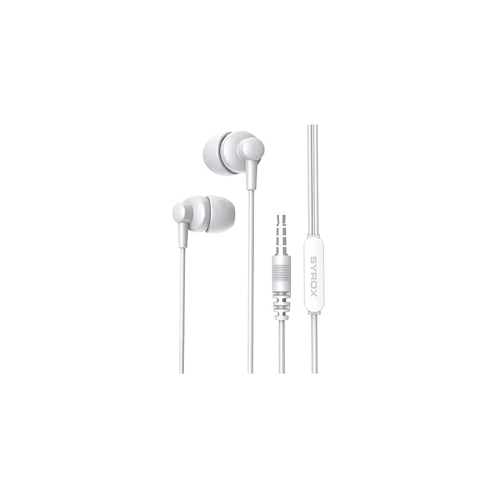  Syrox K13 Beyaz Mikrofonlu Kablolu Kulak İçi Kulaklık