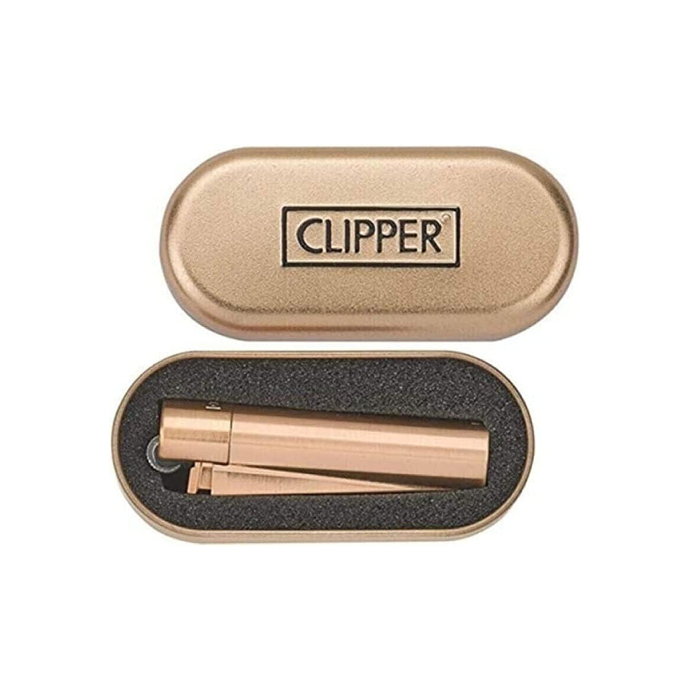  Clipper Lüx Taşlı Dekoratif Altın Rengi Çakmak